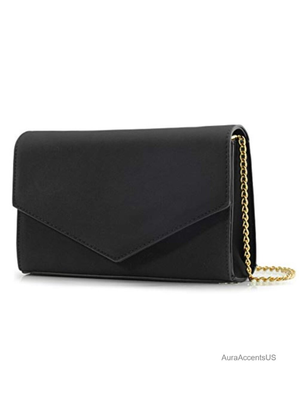 Minimalist Evening Envelope Clutch with Chain Strap Faux Leather